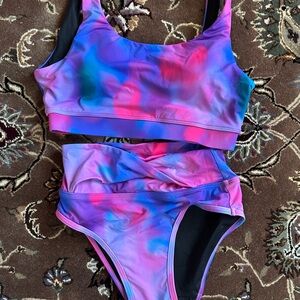 Knix Teen Period Swim Bikini Set in Pink and Blue - New Never Worn